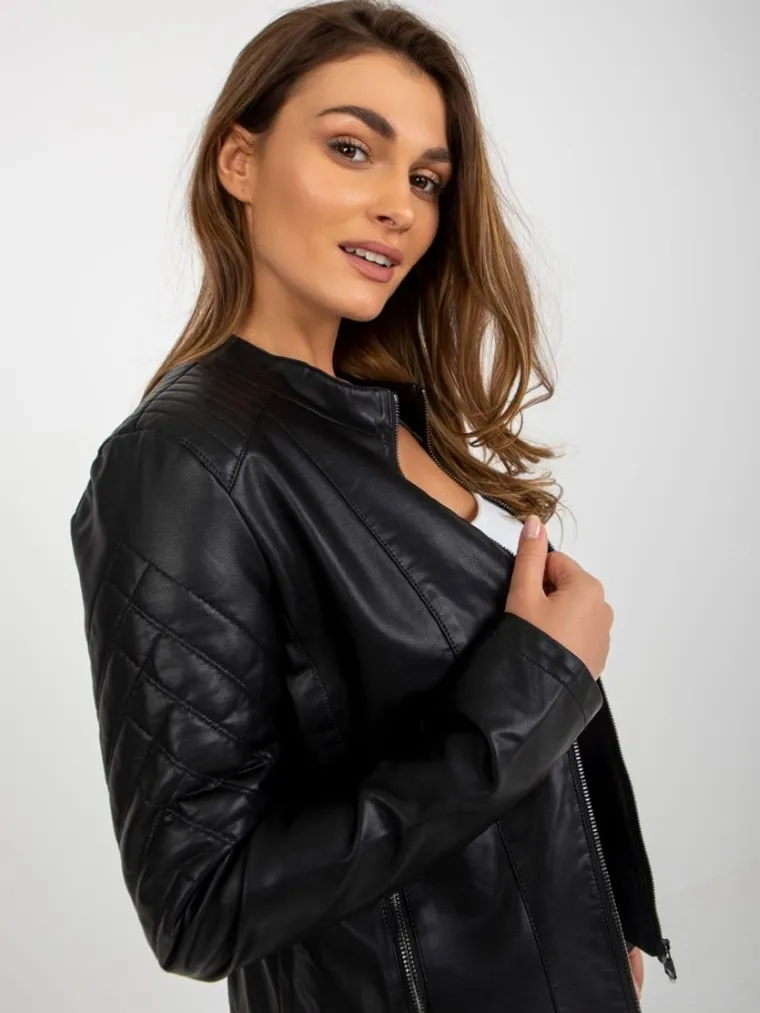 Kurtka ramoneska damska, czarna, Factory Price