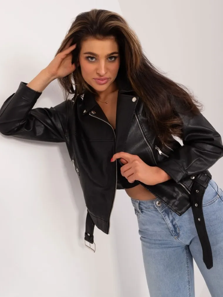 Kurtka ramoneska damska, czarna, Factory Price