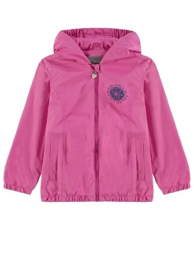 Kurtka wiosenna dziewczęca z kapturem, różowa, Kanz