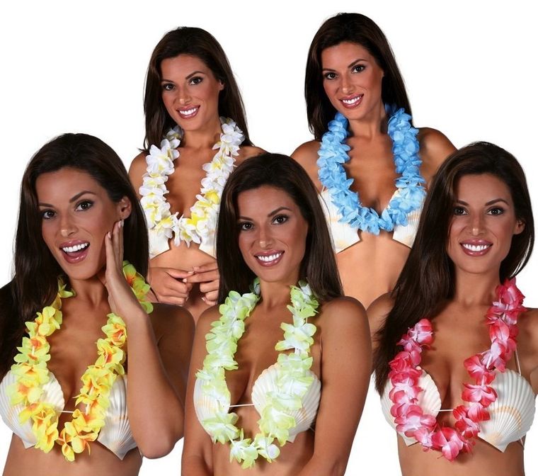 Kwiaty hawajskie, duże, czerwone