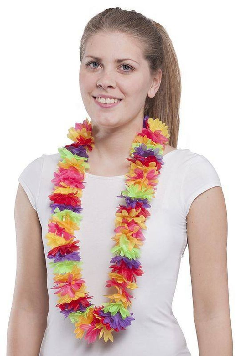 Kwiaty hawajskie, naszyjnik, multikolor