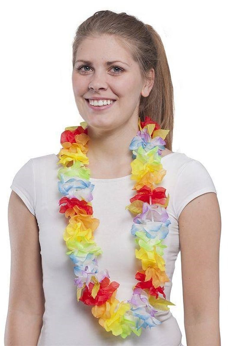 Kwiaty hawajskie, naszyjnik, multikolor lux