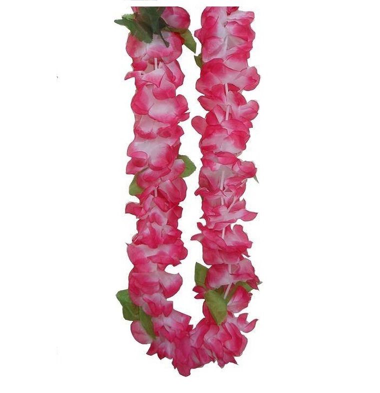 Kwiaty hawajskie, naszyjnik, różowe