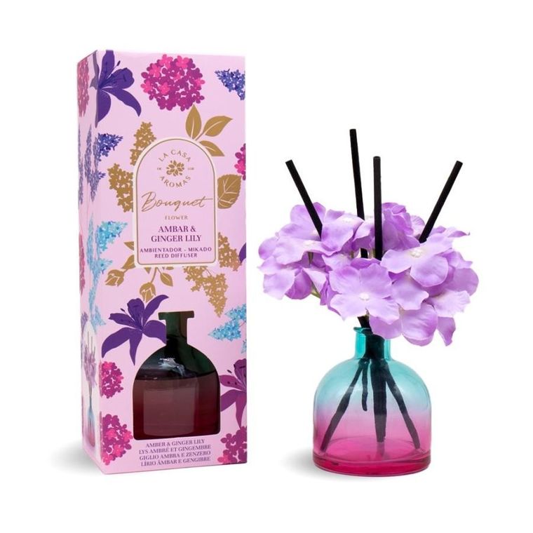 La Casa de los Aromas, Flower Bouquet, patyczki zapachowe, Bursztyn & Lilia Imbirowa, 170 ml