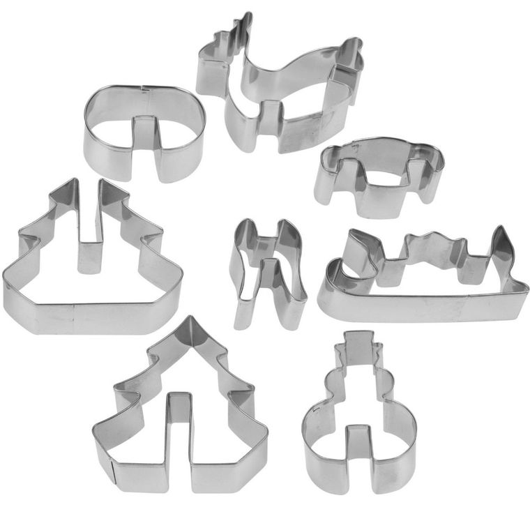 La Cucina, foremki do ciasteczek 3D, 8 szt., świąteczne kształty