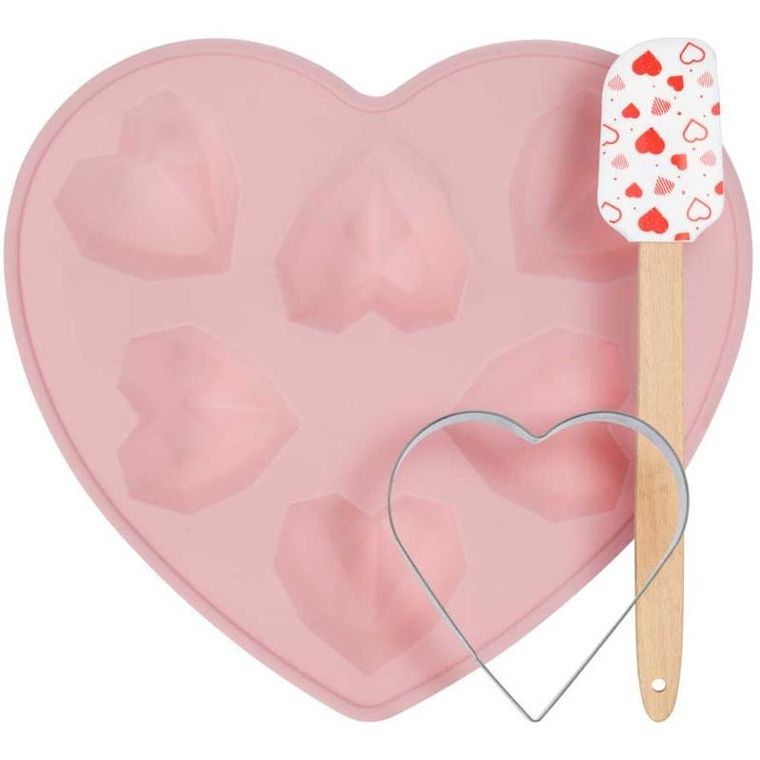 La Cucina, zestaw akcesoriów do pieczenia z motywem serduszek