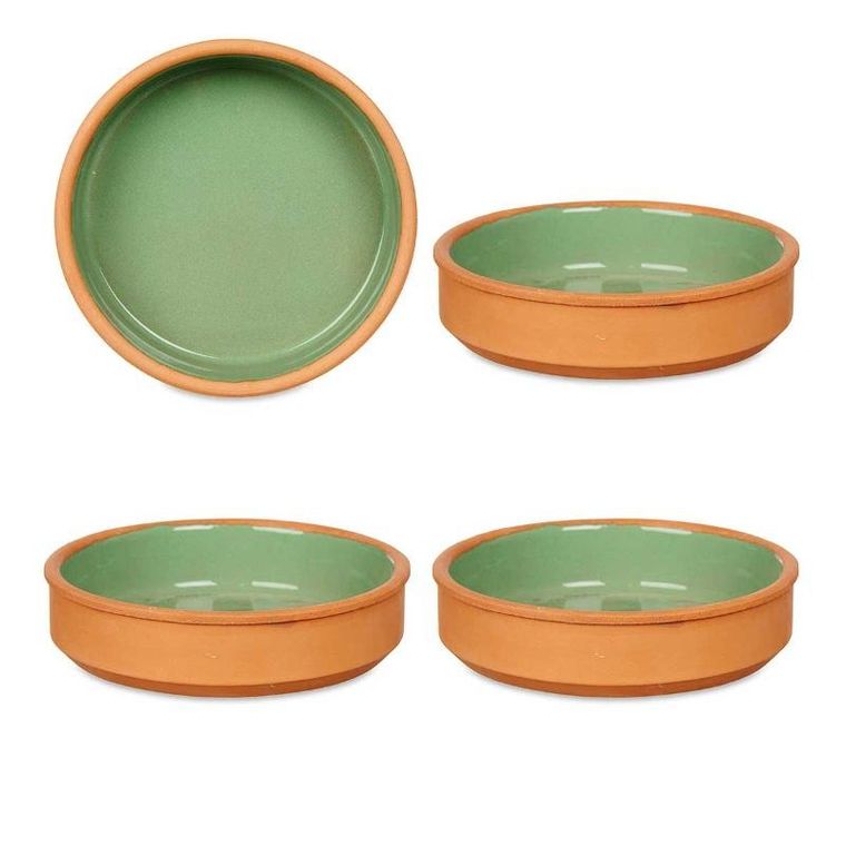 La Dehesa, naczynia gliniane, miski ze szkliwionym wnętrzem, zielone