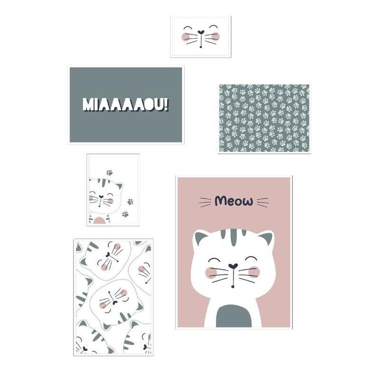 La Factory, The king of the jungle, plakaty do pokoju dziecka, 6 ramek