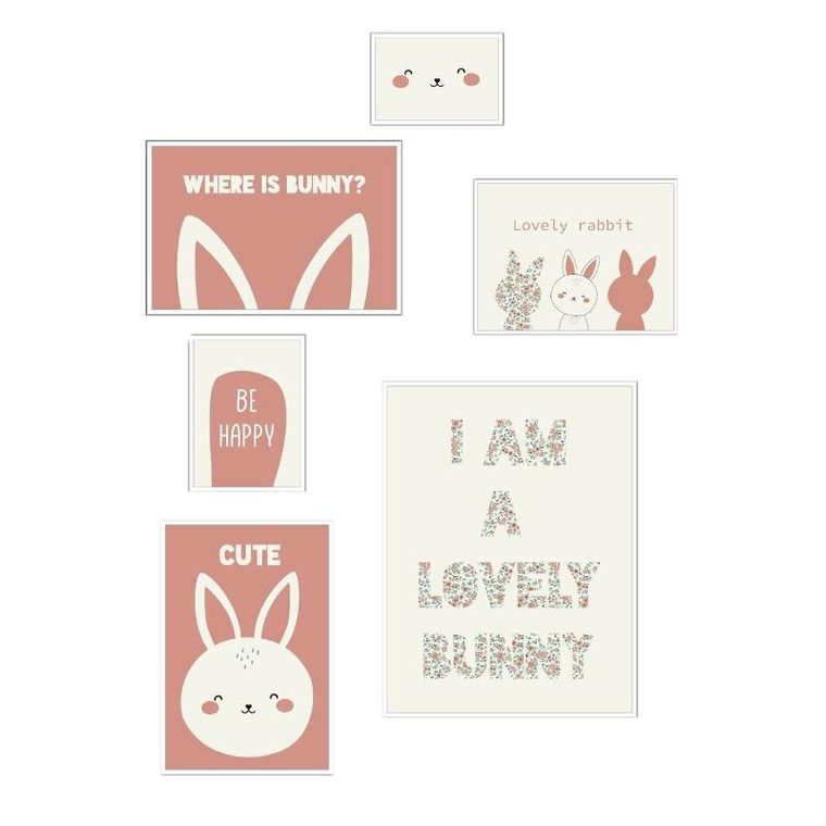 La Factory, The king of the jungle, plakaty do pokoju dziecka, 6 ramek