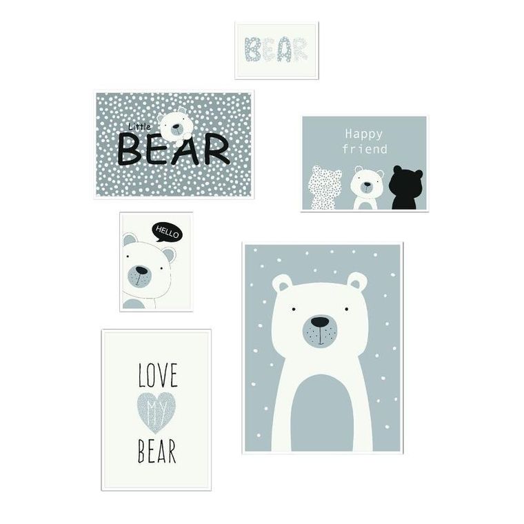 La Factory, The king of the jungle, plakaty do pokoju dziecka, 6 ramek