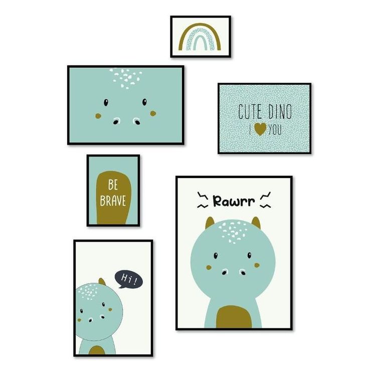 La Factory, The king of the jungle, plakaty do pokoju dziecka, fun, 6 ramek