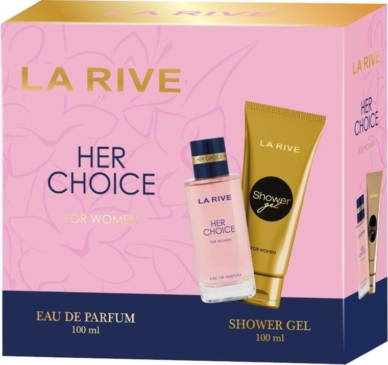 La Rive, For Woman, zestaw prezentowy, her choice, woda perfumowana, 100 ml + żel pod prysznic, 100 ml