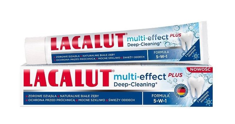 Lacalut, Multi-Effect Plus, pasta do zębów, formuła 5w1, 75 ml