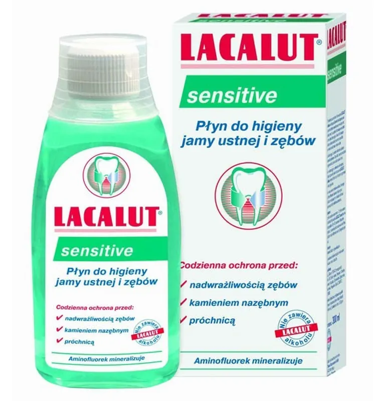 Lacalut, Sensitive, płyn do płukania ust, 300 ml
