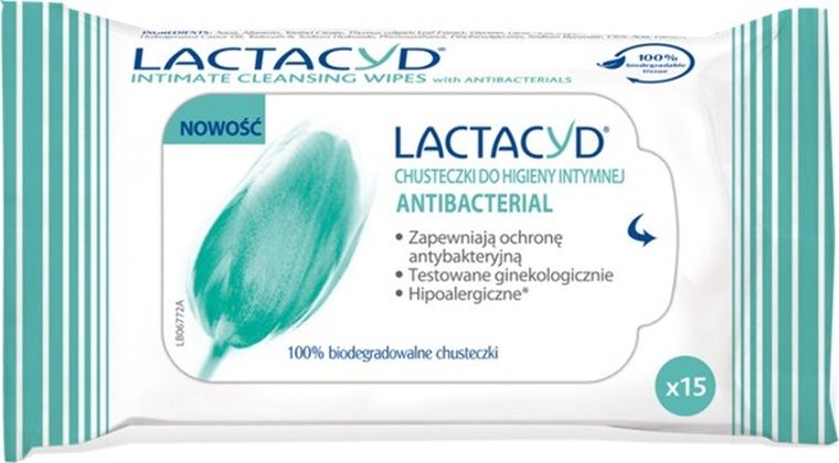 Lactacyd, Antibacterial, chusteczki do higieny intymnej