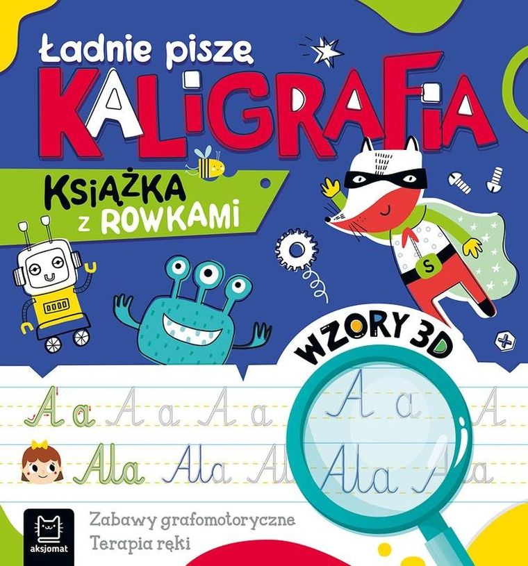 Ładnie Piszę. Kaligrafia. Książka z rowkami. Wzory 3D