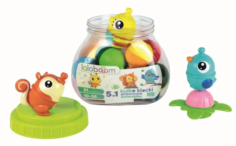 Lalaboom, Kulko-klocki sensoryczne, zwierzątka, 21 elementów