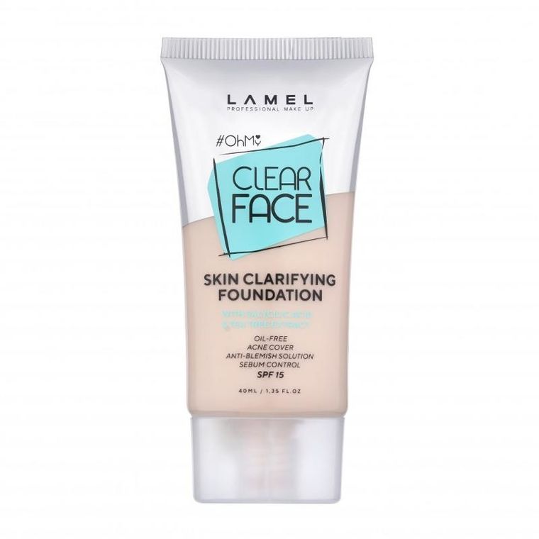 Lamel, Ohmy, Clear Face, podkład do twarzy, nr 402 deep beige, 40 ml
