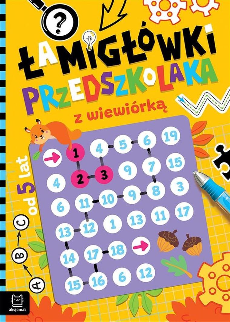 Łamigłówki przedszkolaka z wiewiórką od 5 lat