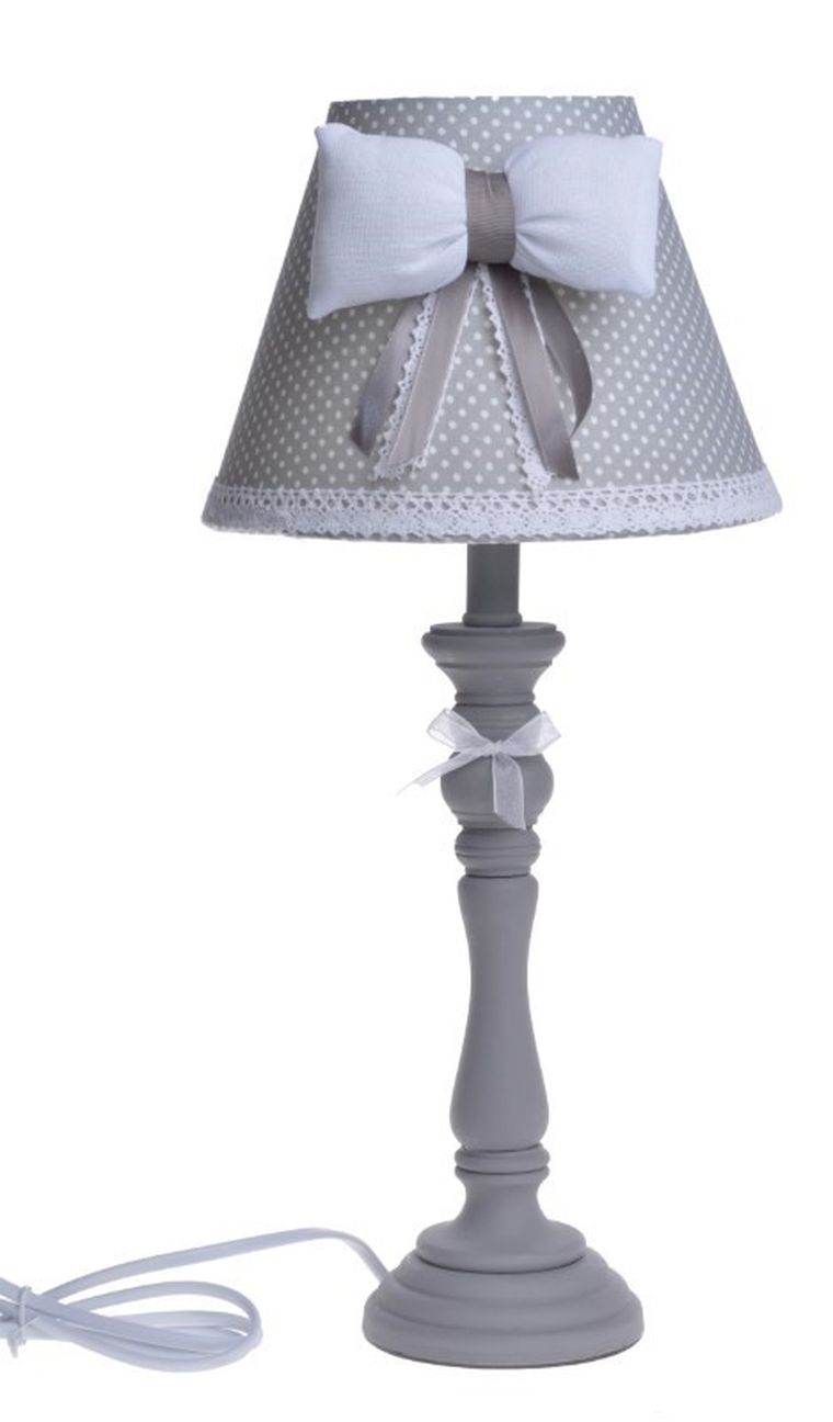 Lampa, kokarda, kropki, beżowa