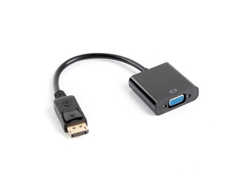 Lanberg, adapter, AD-0002-BK, DisplayPort M - D-Sub, VGA F, 0,20m, czarny