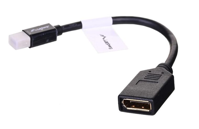 Lanberg, adapter, AD-0003-BK, Mini DisplayPort M - DisplayPort F, 0,10m, czarny