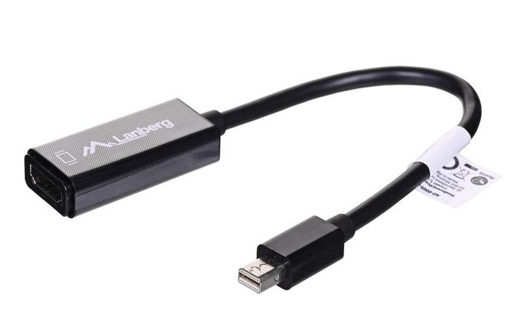 Lanberg, adapter, AD-0005-BK, Mini DisplayPort M - HDMI F, 0,20m, czarny