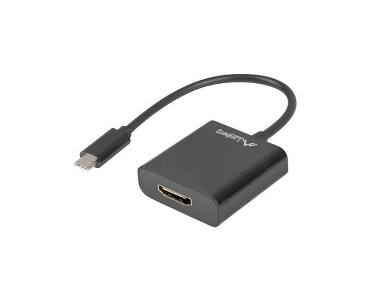 Lanberg, adapter, AD-UC-HD-01, USB typu C M - HDMI F, 0,15m, czarny