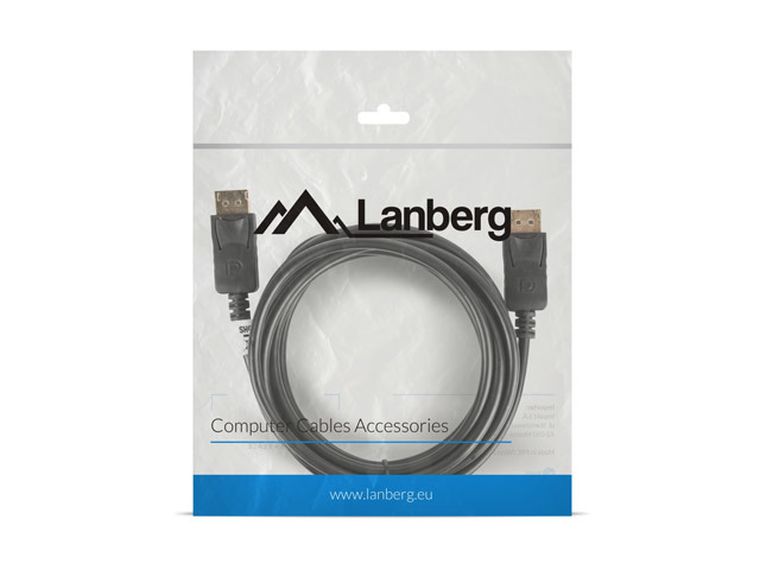 Lanberg, kabel, CA-DPDP-10CC-0030-BK, displayport M-displayport M, 3m, czarny