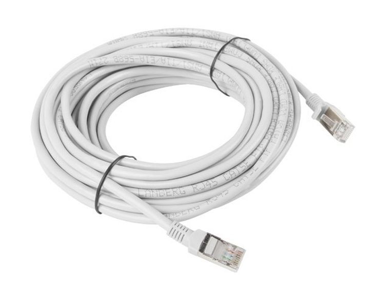 Lanberg, kabel, PCF5-10CC-1000-S, RJ45 - RJ45, 10m, szary