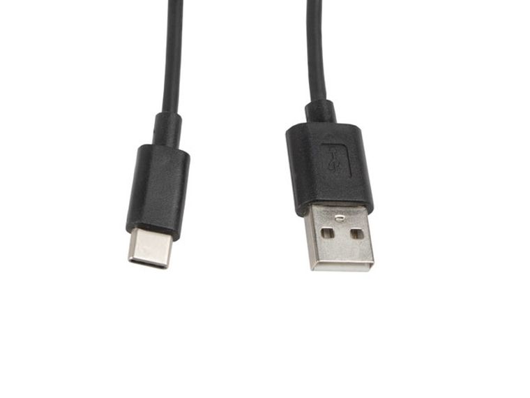 Lanberg, kabel, USB 2.0 A M, USB C M, 1m, czarny
