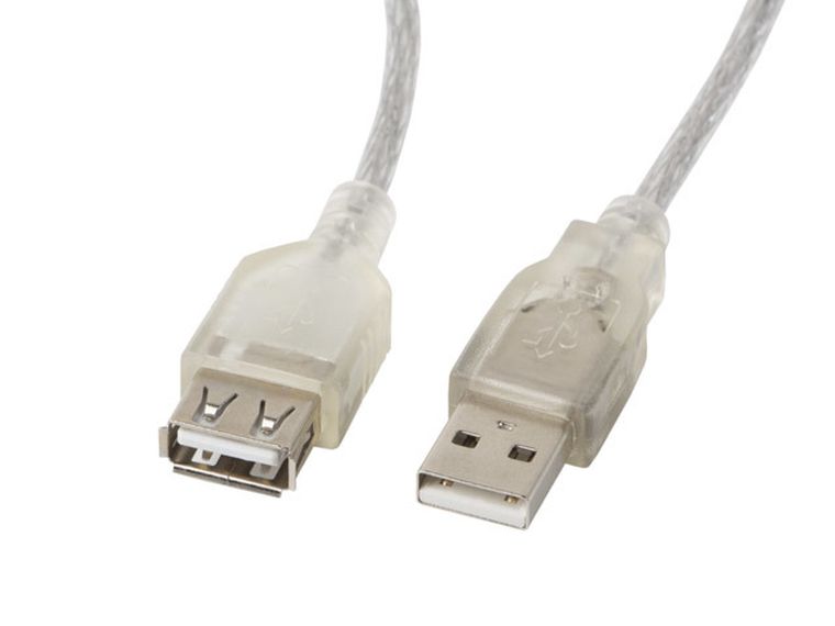 Lanberg, kabel, usb 2.0 M - Usb 2.0 F, 1,8m, biały