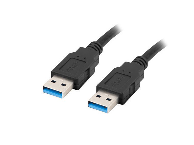 Lanberg, kabel USB-a 3.0m/m, 1m, czarny