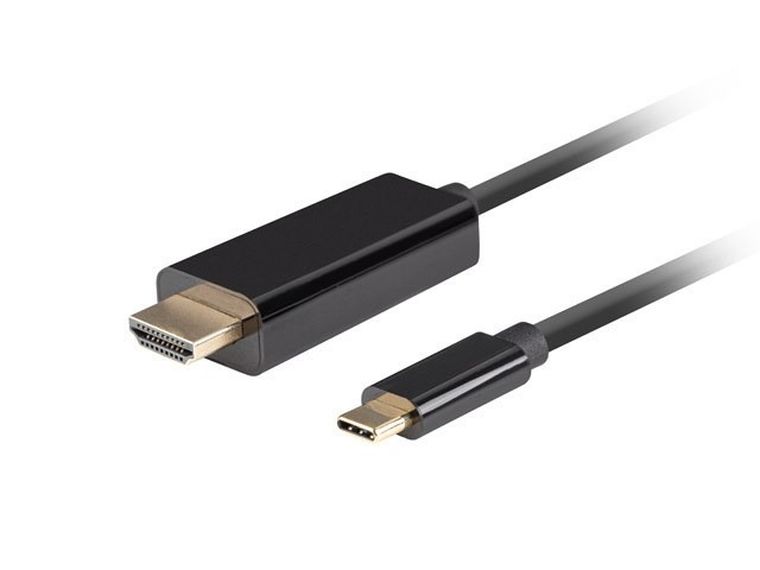 Lanberg, kabel USB-C, HDMI, 1m 4k, 60hz, czarny