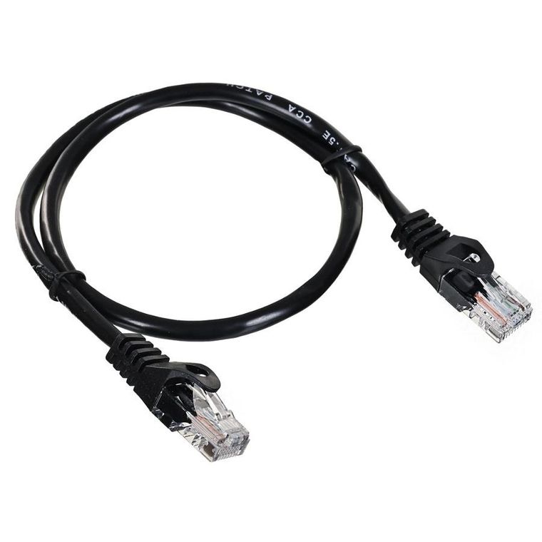 Lanberg, patchcord, kat. 5e, UTP, 0.5m, czarny, 10 szt.