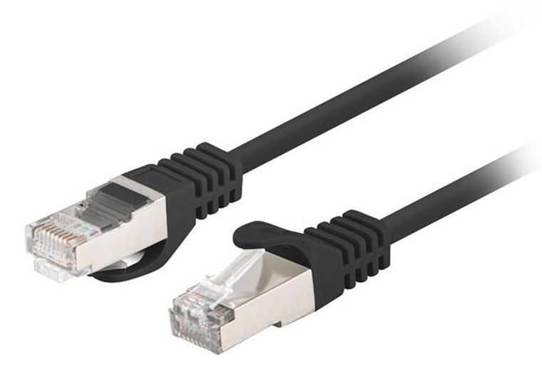 Lanberg, patchcord, KAT.5E UTP, 2m, czarny, FLUKE PASSED, 10 szt.