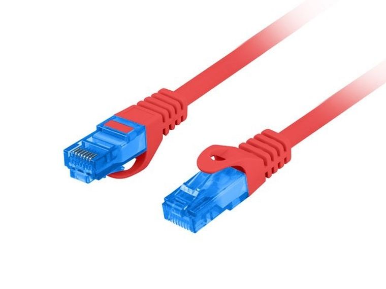 Lanberg, patchcord, S/FTP, kat. 6A, 1m, czerwony