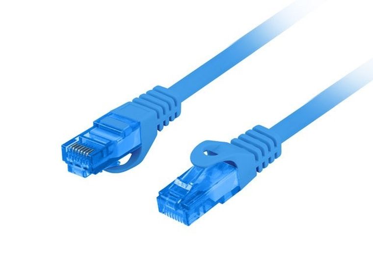 Lanberg, patchcord, S/FTP, kat. 6A, 1m, niebieski
