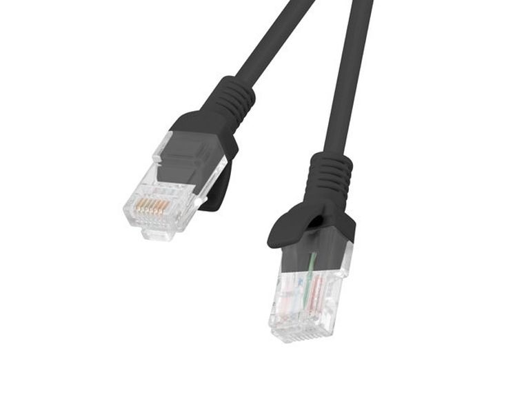 Lanberg, patchcord, UTP, PCU5-10CC-0500-BK, RJ45 - RJ45, 5m, UTP, kat. 5e, czarny