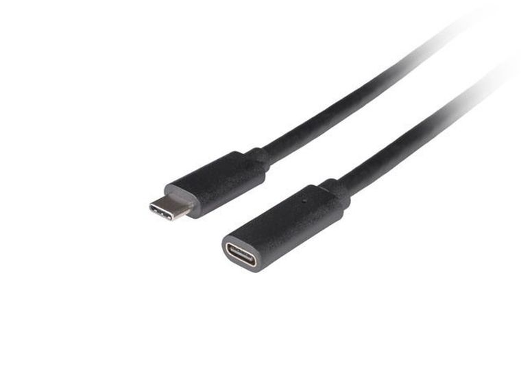 Lanberg, przedłużacz, USB-C M/F 3.1, 1.5m, czarny
