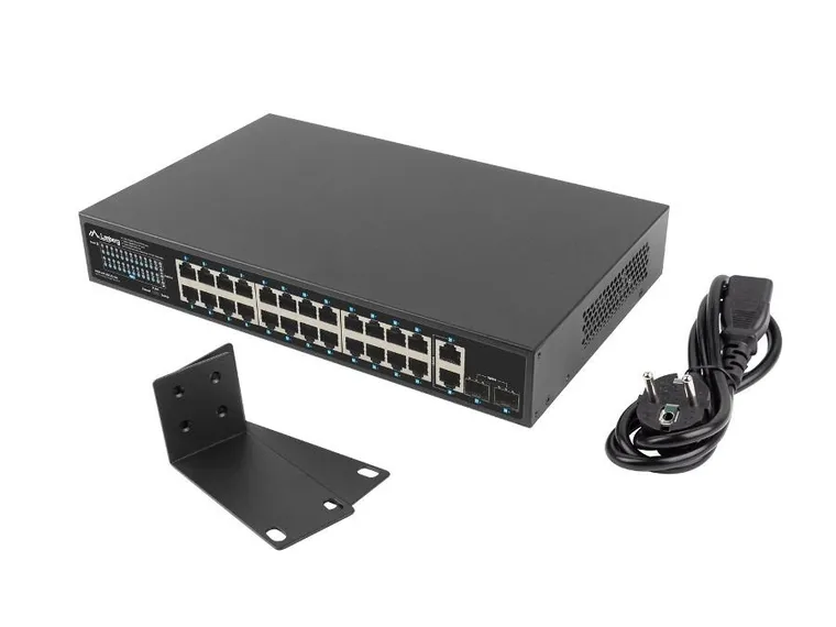 Lanberg, switch, 24-1gb POE+/2X GB/2X SFP, 360W