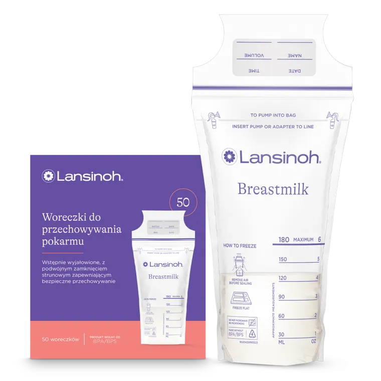 Lansinoh, Woreczki na pokarm, 50 szt.