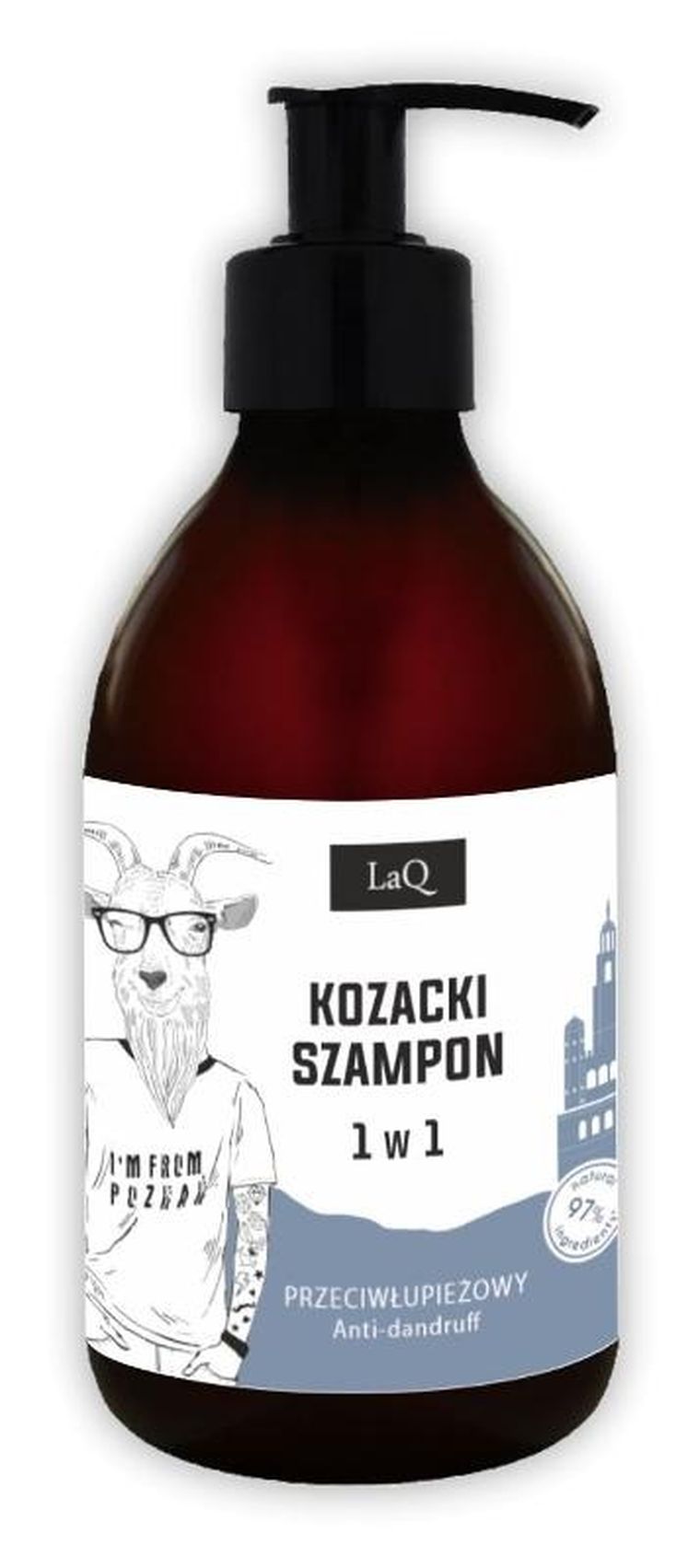 LaQ, Kozioł kozacki, szampon dla facetów, 1w1, przeciwłupieżowy, 300 ml