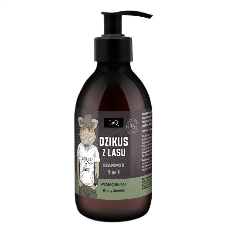 LaQ, wzmacniający szampon dla facetów 1w1, Dzikus z Lasu, 300 ml