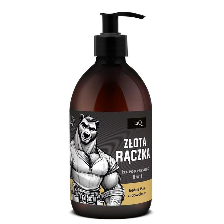 LaQ, żel pod prysznic dla mężczyzn 8w1, Złota Rączka, 500 ml