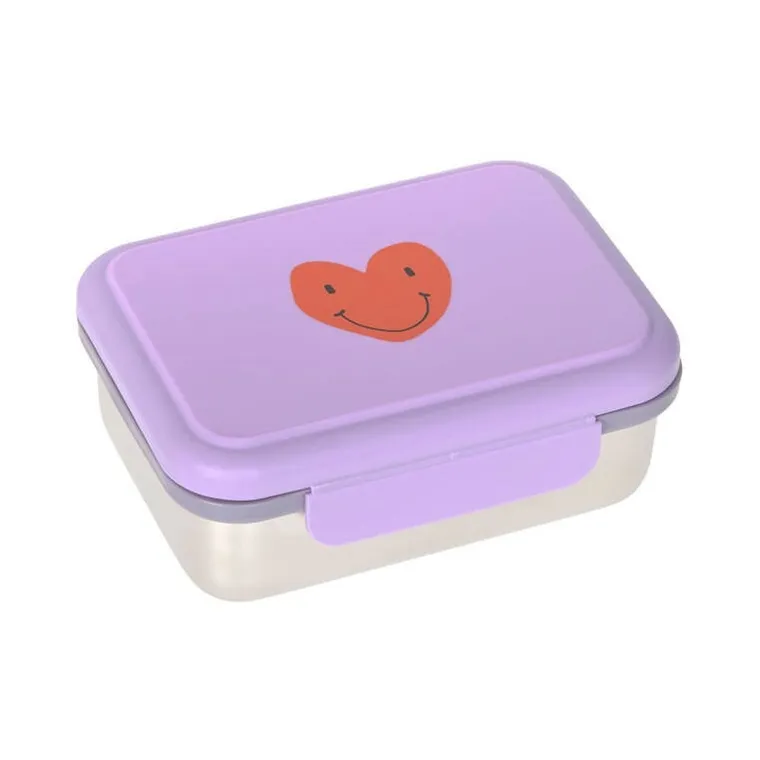 Lassig, Little Gang, lunchbox ze stali nierdzewnej, Heart Lilac
