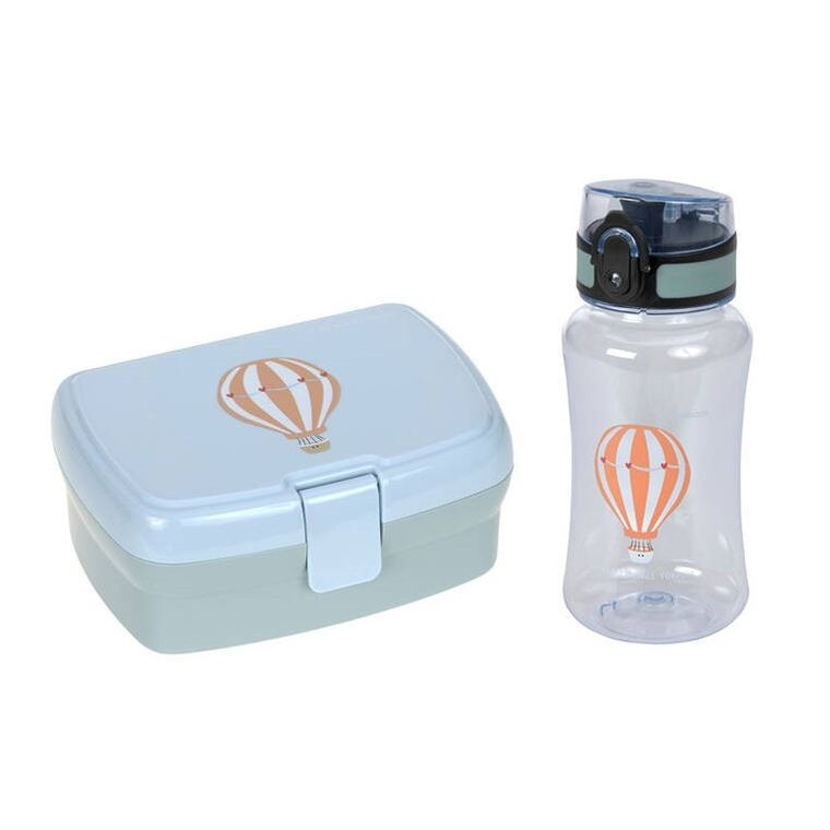 Lassig, Tiny Drivers, lunchbox + bidon, tritanowa butelka, 460 ml, Balon