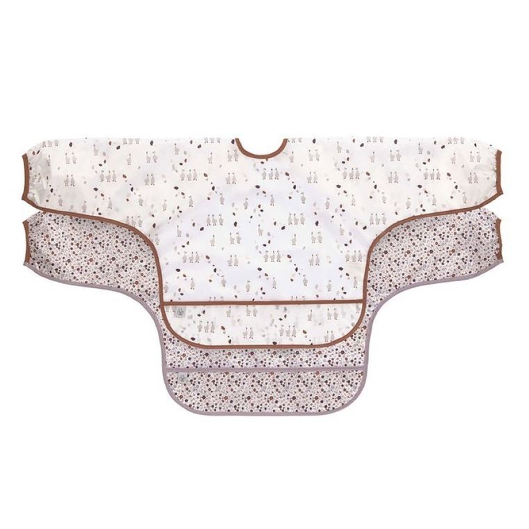 Lassig, Tiny Farmer, zestaw śliniaków z długim rękawem, gąska, 6m+, 2 szt.