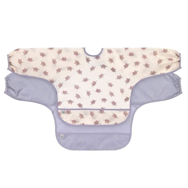 Lassig, Tiny Team, zestaw śliniaków z długim rękawem, kotek, 6m+