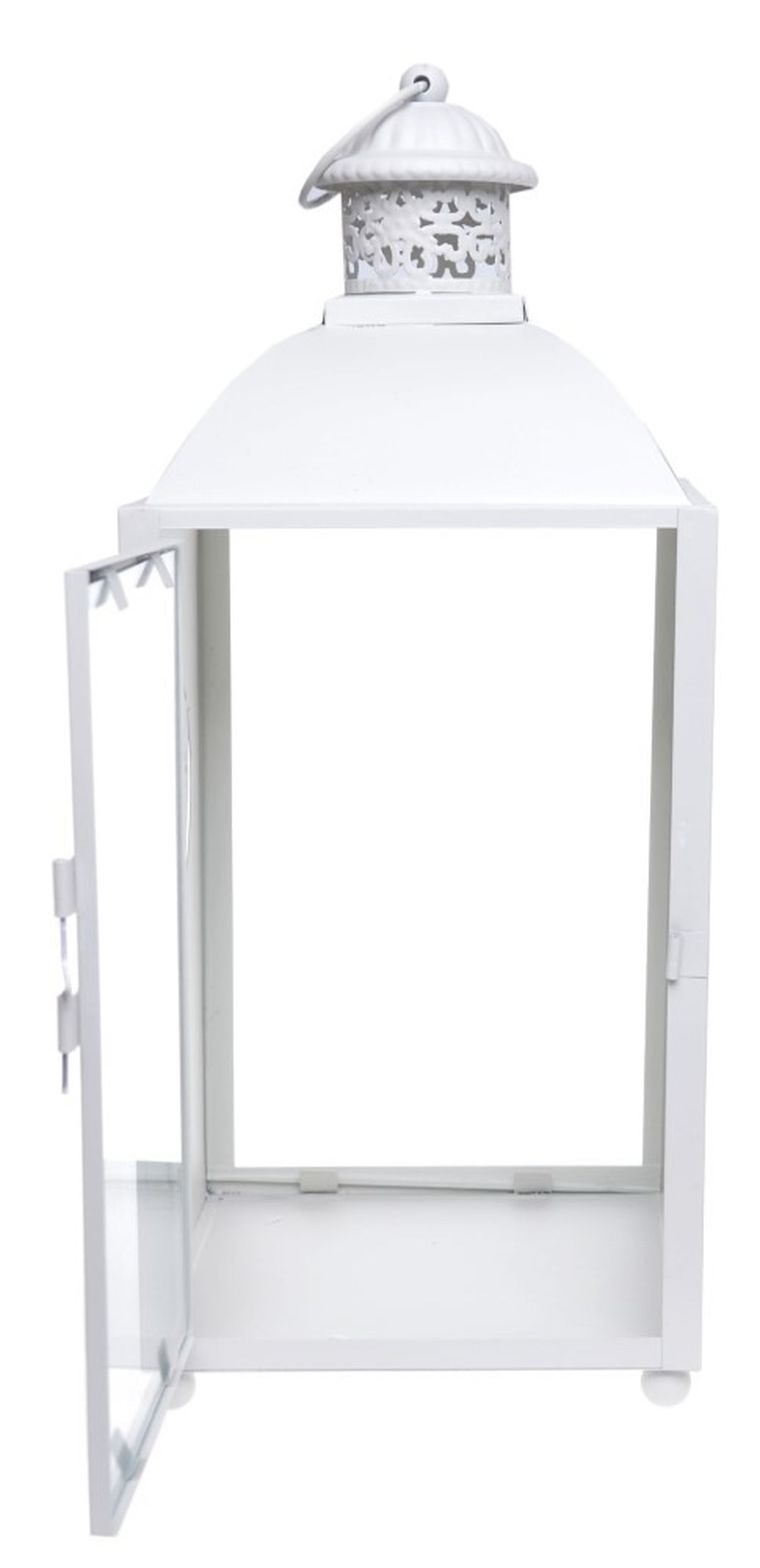 Latarnia duża, kremowa z sercem, 16.5-16.5-39 cm